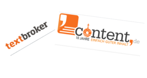 Logos von textbroker.de und content.de