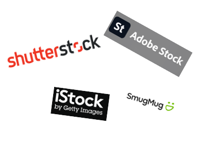 Logos der bekanntesten Stockplattformen